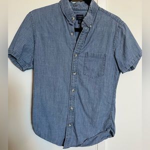 Slim Short Sleeve Flex Chambray Shirt